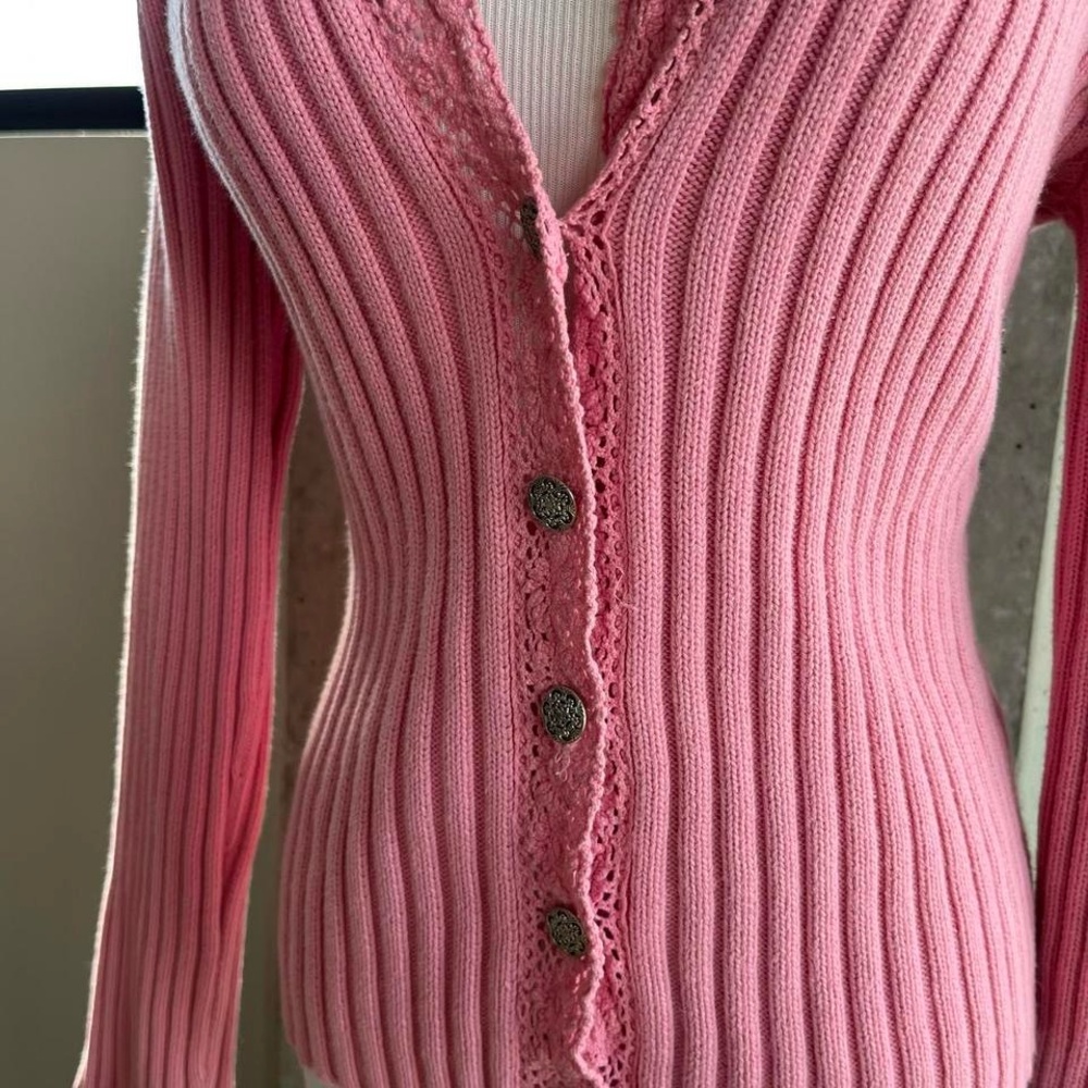 Pink Ribbed Women's Sweater - Picture 2 of 6